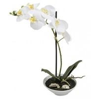Kunstplant Orchidee in pot 38 cm wit