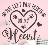 Muurstickers huisdieren Pootafdrukken in mijn hart - thumbnail