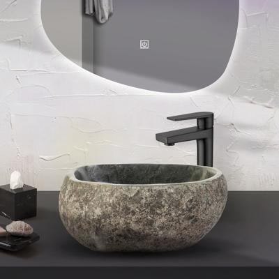 Waskom BWS Stone Rond 35x15x12 cm Riviersteen Grijs BWS