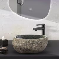 Waskom BWS Stone Rond 35x15x12 cm Riviersteen Grijs BWS