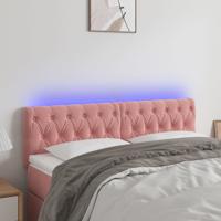 Hoofdbord LED 144x7x78/88 cm fluweel roze