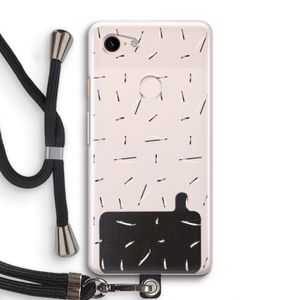 Hipster stripes: Pixel 3 Transparant Hoesje met koord