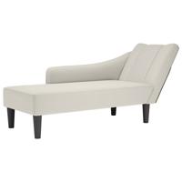 Chaise longue met rechterarmleuning fluweel crèmekleurig