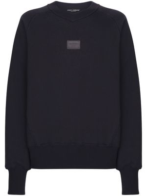 Dolce & Gabbana sweat en coton à plaque logo - Bleu