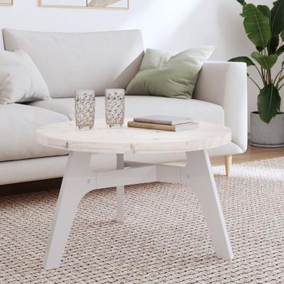 Tafelblad rond Ø70x3 cm massief grenenhout wit
