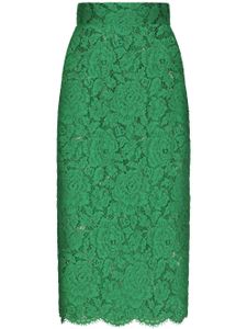 Dolce & Gabbana jupe à fleurs en dentelle - Vert