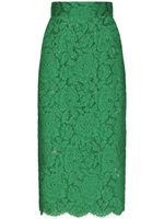 Dolce & Gabbana jupe mi-longue en dentelle fleurie - Vert