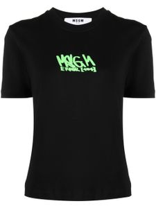 MSGM t-shirt en coton à logo imprimé - Noir