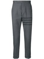 Thom Browne pantalon skinny à détail rayé - Gris