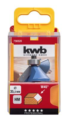 Afkantfrees HM geleidingslager 35.5 mm blister - Kwb