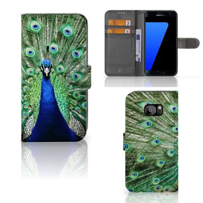 Samsung Galaxy S7 Edge | Telefoonhoesje | Met pasjeshouder | Pauw