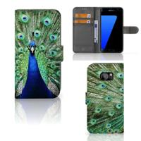 Samsung Galaxy S7 Edge | Telefoonhoesje | Met pasjeshouder | Pauw