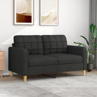 Tweezitsbank 140 cm stof zwart