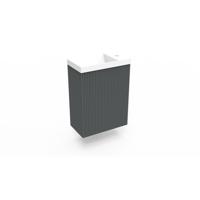 Fonteinkast Cement Arcqua Ridge 40x55x28 cm Incl. Fontein Glans Wit Zonder Overloop Arcqua