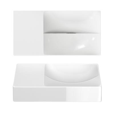 Clou Vale fonteinen keramiek fontein 38x19x7cm zonder kraangat links Wit glanzend CL/03.03161.L