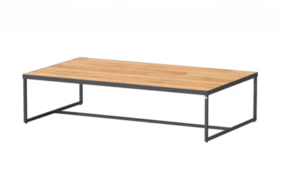 Strada coffee table Natural teak 120 x 70 x 30 cm. Alu legs