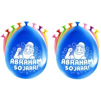 24x stuks Abraham/50 jaar feest ballonnen - diverse kleuren - latex - ca 30 cm