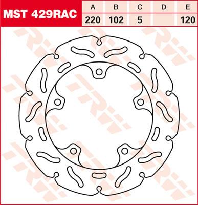 TRW Remschijf, remschijven voor de moto, MST429RAC