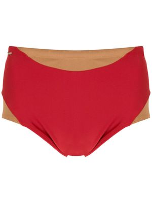 Amir Slama short de bain bicolore à design à empiècements - Orange