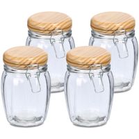 Weckpotten/inmaakpotten - 4x - 820 ml - glas - met beugelsluiting - D11 x H16 cm