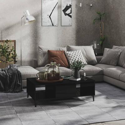 Salontafel 103,5x60x35 cm spaanplaat hoogglans zwart