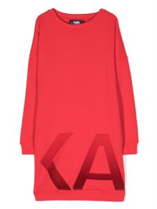 Karl Lagerfeld Kids robe en coton stretch à logo imprimé - Rouge