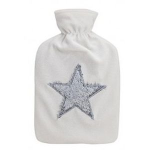 Winter kruik met witte fleece hoes   -