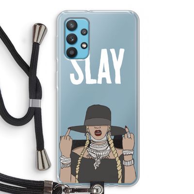 Slay All Day: Samsung Galaxy A32 4G Transparant Hoesje met koord