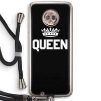 Queen zwart: Motorola Moto G6 Transparant Hoesje met koord