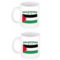 2x stuks mok / beker Palestijnse vlag 300 ml