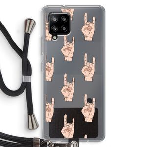 Rock: Samsung Galaxy A42 5G Transparant Hoesje met koord