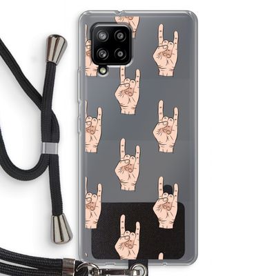 Rock: Samsung Galaxy A42 5G Transparant Hoesje met koord