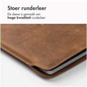 AccezzLeather hoes voor MacBook 15 inch Laptop sleeve Bruin