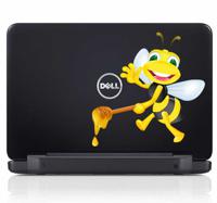 Sticker laptop bij honing