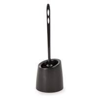Wc Borstel - met houder - zwart - kunststof - toiletborstel - 37 cm