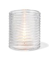 HEMA Theelichthouder ⌀7x8cm glas ribbel (transparant)