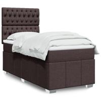 Boxspring met matras stof donkerbruin 80x200 cm