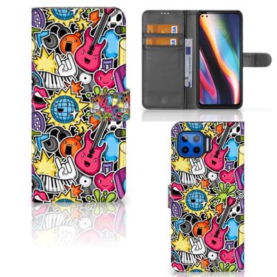 Motorola Moto G 5G Plus | Wallet Case | met Pasjes | Punk Rock
