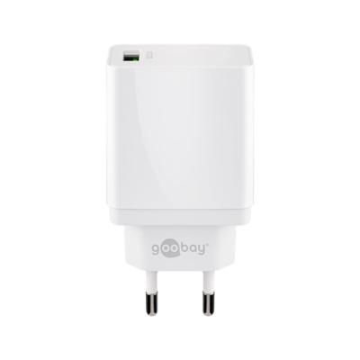 USB-A-adapter - USB-A-lader - 1 poorts - Quick charge 3.0 - 3000mA - 18 Watt - Wit