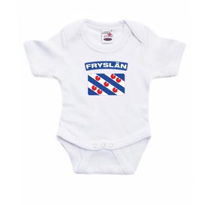 Fryslan rompertje - met vlag Friesland - wit - voor babys - kraamcadeau Fryslan rompertje - met vlag Friesland - wit - voor babys - kraamcadeau