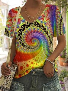 Ethnic Casual V Neck T-Shirt