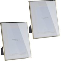 2x stuks aluminium fotolijst goud geschikt voor een foto van 13 x 18 cm - Fotolijsten