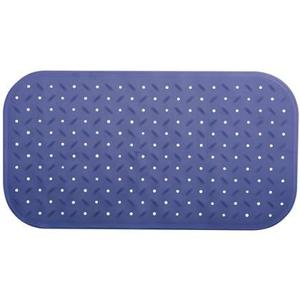 MSV Douche|bad anti-slip mat badkamer - rubber - blauw - 36 x 65 cm