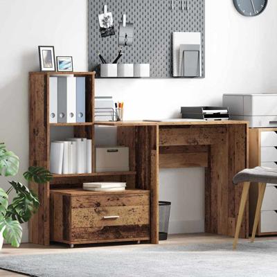 Bureau met lade Oud hout 131,5 x 50 x 106,5 cm Bewerkt hout