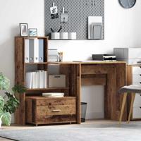 Bureau met lade Oud hout 131,5 x 50 x 106,5 cm Bewerkt hout