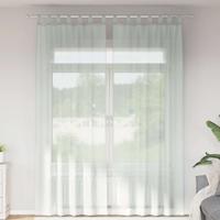 VidaXL Gordijnen voile met lussen 2 st 140x260 cm lichtgrijs