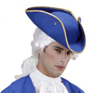 Driehoekige piratenhoed - blauw - vilt - volwassenen - steek - piratensteek - hoeden