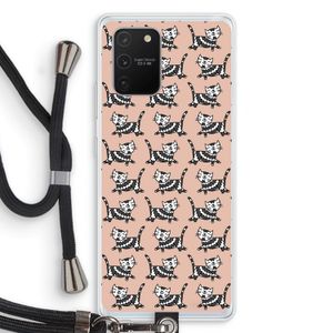 Zwarte poes: Samsung Galaxy S10 Lite Transparant Hoesje met koord