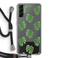 Monstera leaves: Samsung Galaxy S21 Plus Transparant Hoesje met koord