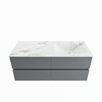 MONDIAZ VICA-DLUX 120cm badmeubel onderkast Plata 4 lades. Inbouw wastafel CLOUD rechts 1 kraangat, kleur Frappe.